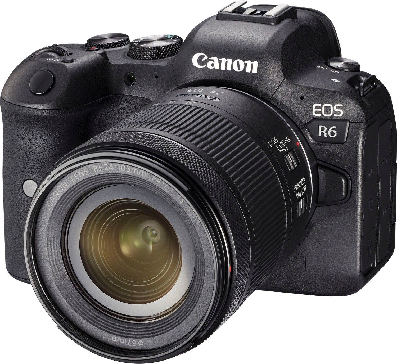 Canon EOS R6 Gehäuse + RF 24-105mm F4-7.1 IS STM Systemkamera (RF 24-105mm F4-7.1 IS STM, 20,1 MP, Bluetooth, WLAN (WiFi)