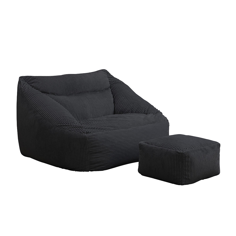 Home Deluxe Sitzsack mit Hocker COZY Anthrazit