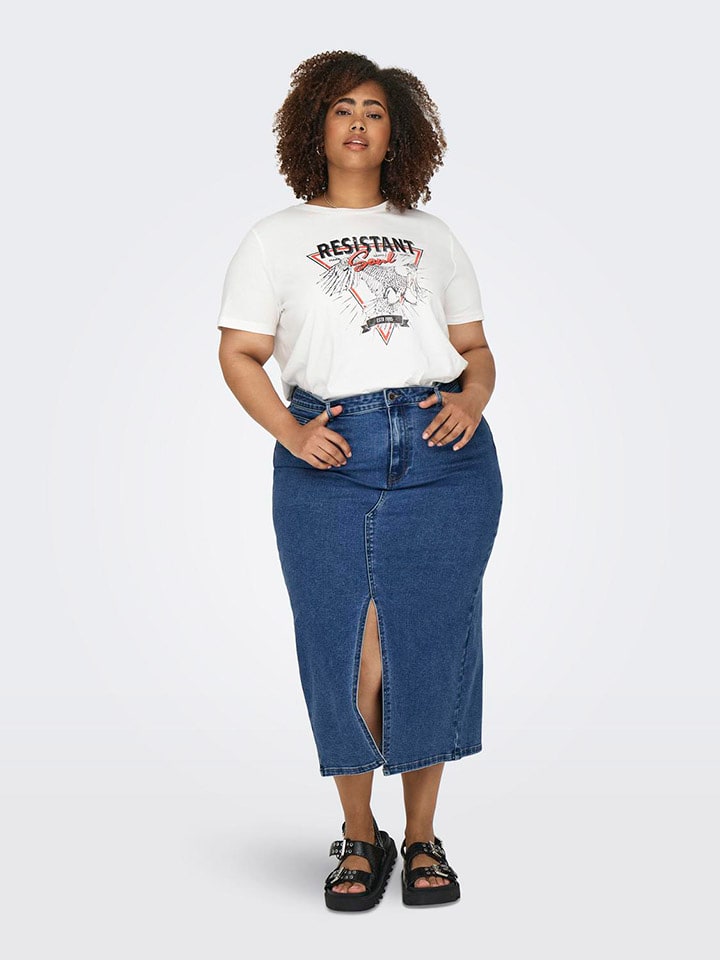 ONLY Carmakoma Jeansrock in Blau günstig kaufen