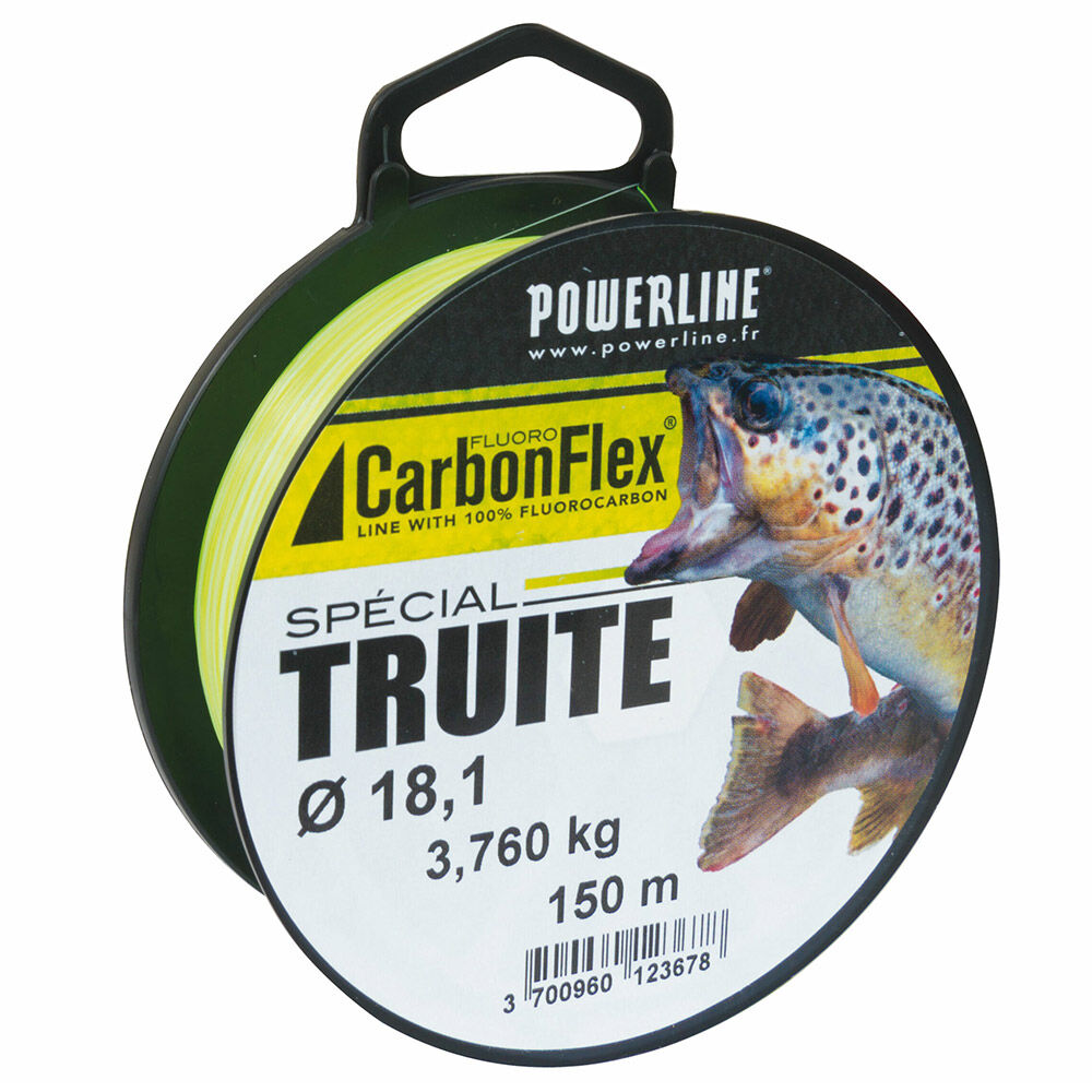Powerline Carbonflex Fluorocarbon Special Green/White Trout 150m