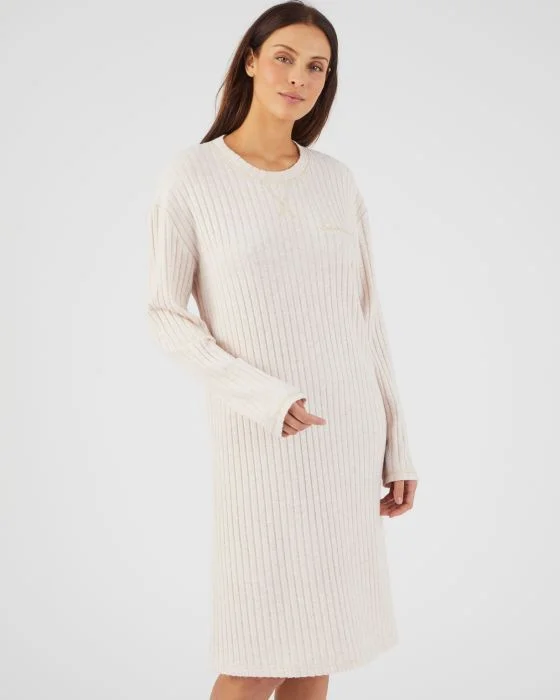 Robe détente en maille côtelée fluide Thermolactyl
