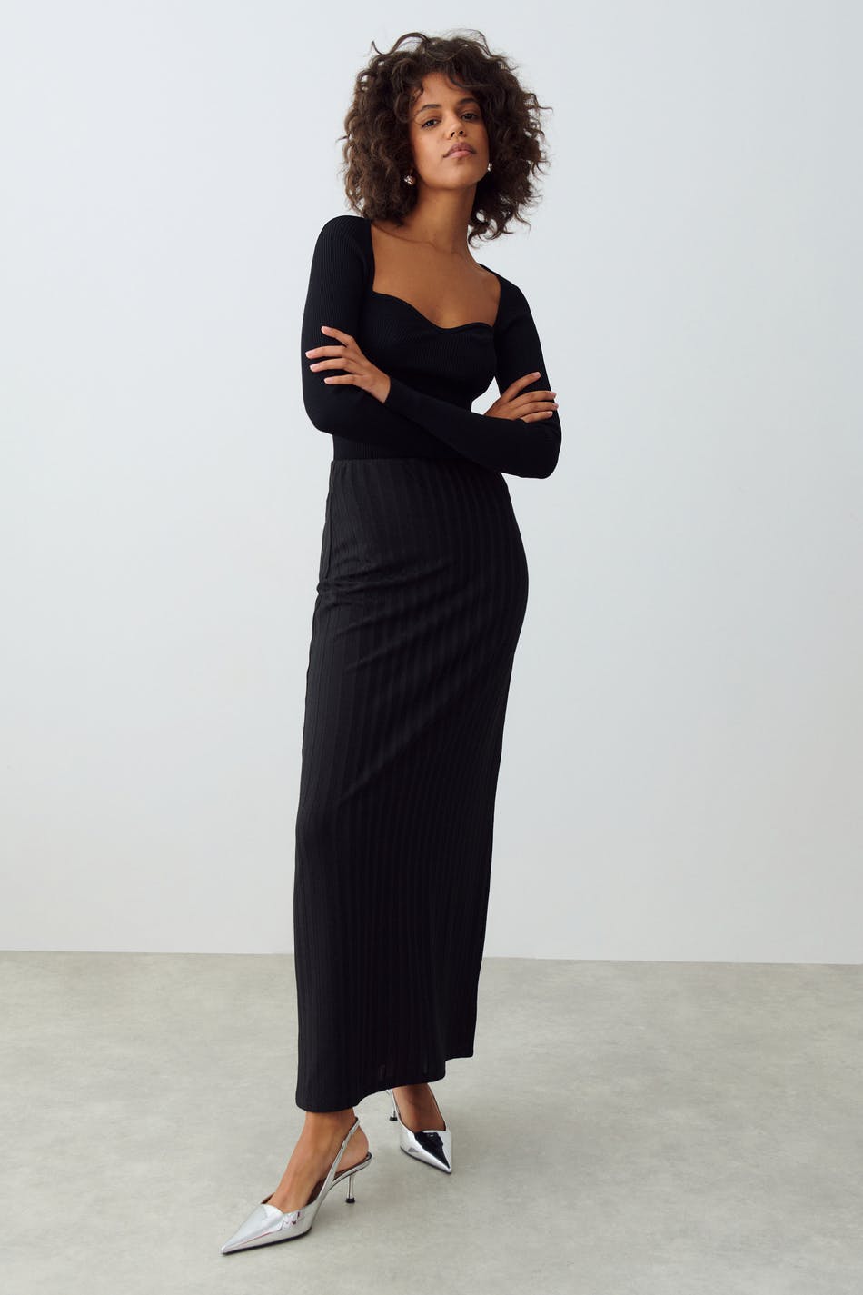 Maxi lurex skirt