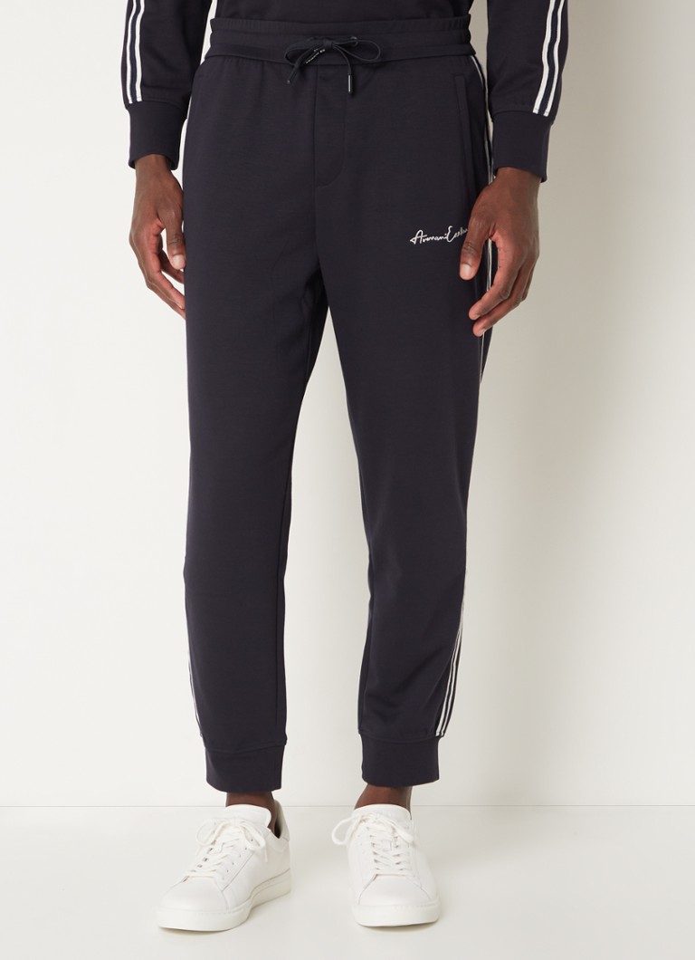 Armani Exchange Tapered fit joggingbroek a logoborduring en steekzakken