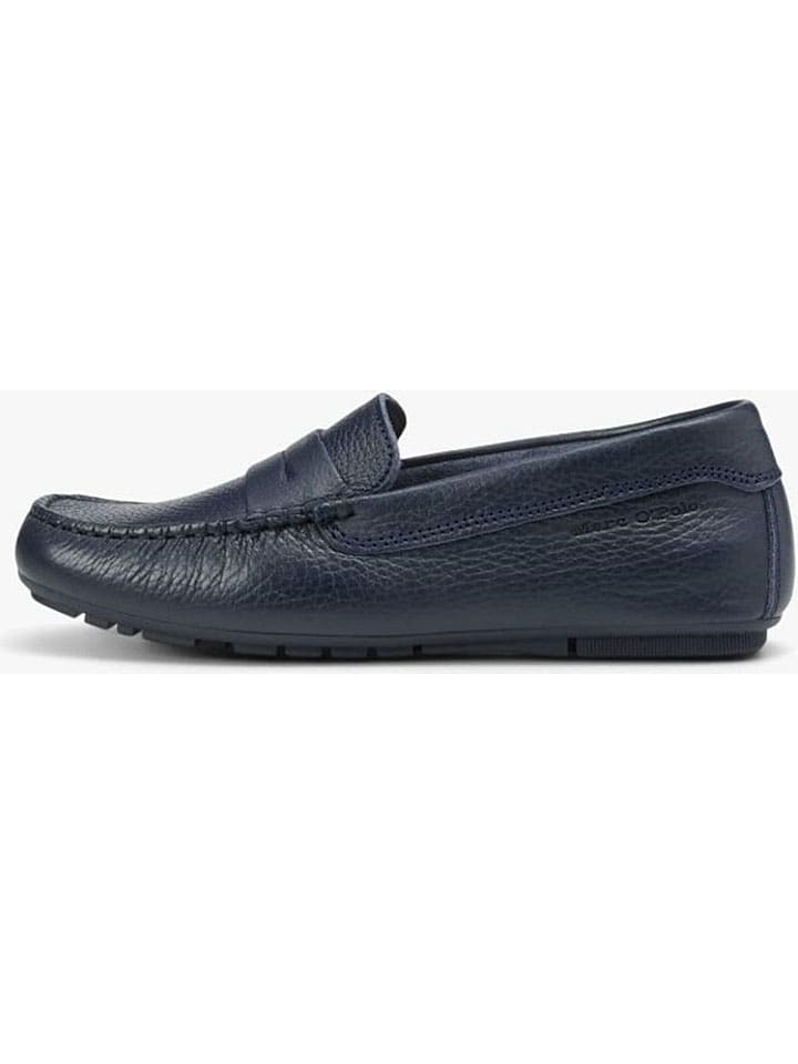Marc O'Polo Shoes Leder-Slipper in Dunkelblau günstig kaufen