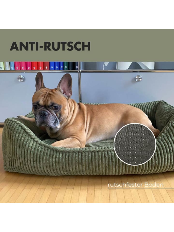 PAW WOW Hundebett ANTON Cord Olivegrün günstig kaufen 80 x 60 cm