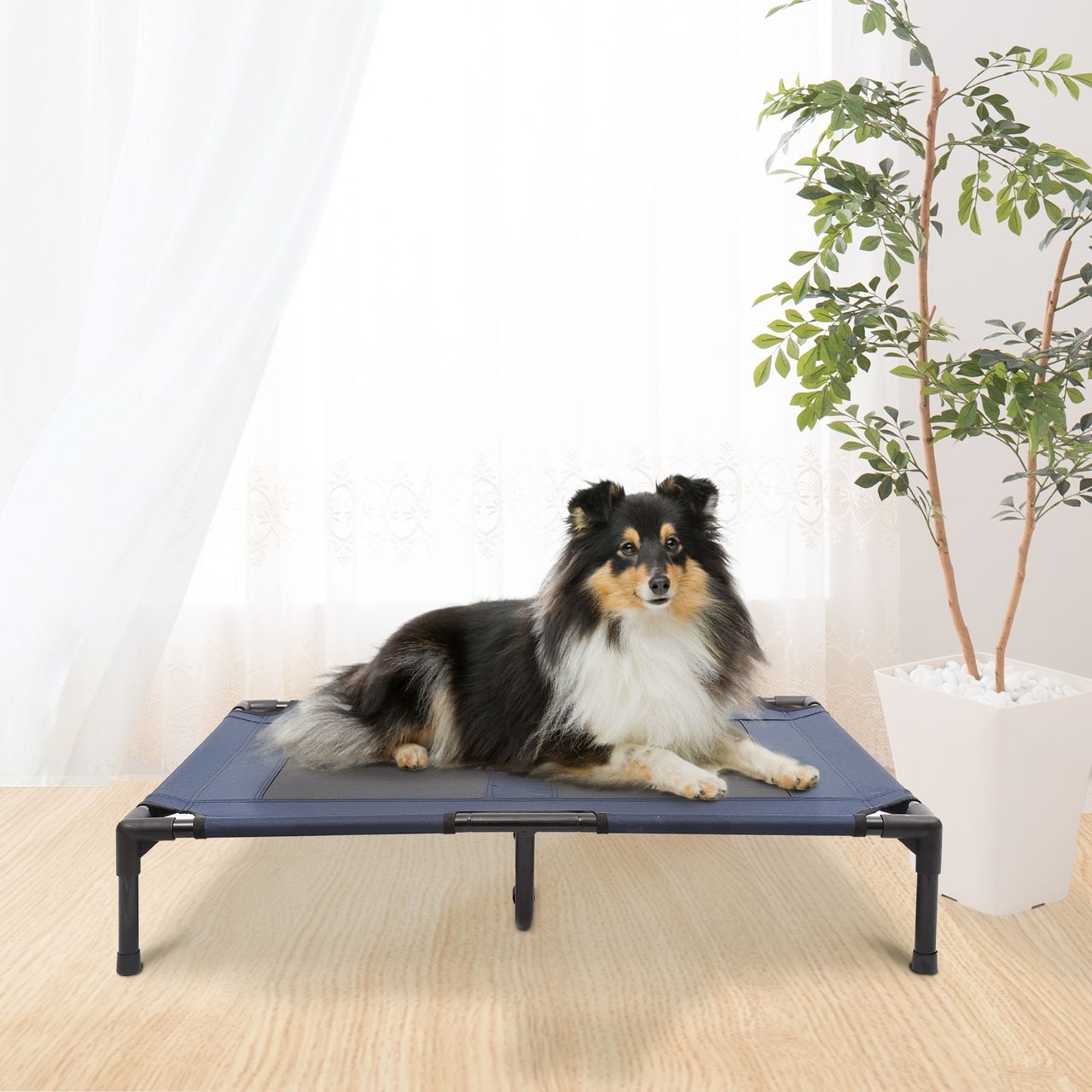 PawHut Hundebett Hundeliege Outdoor Katzenbett Haustierbett Metall 600D Oxford
