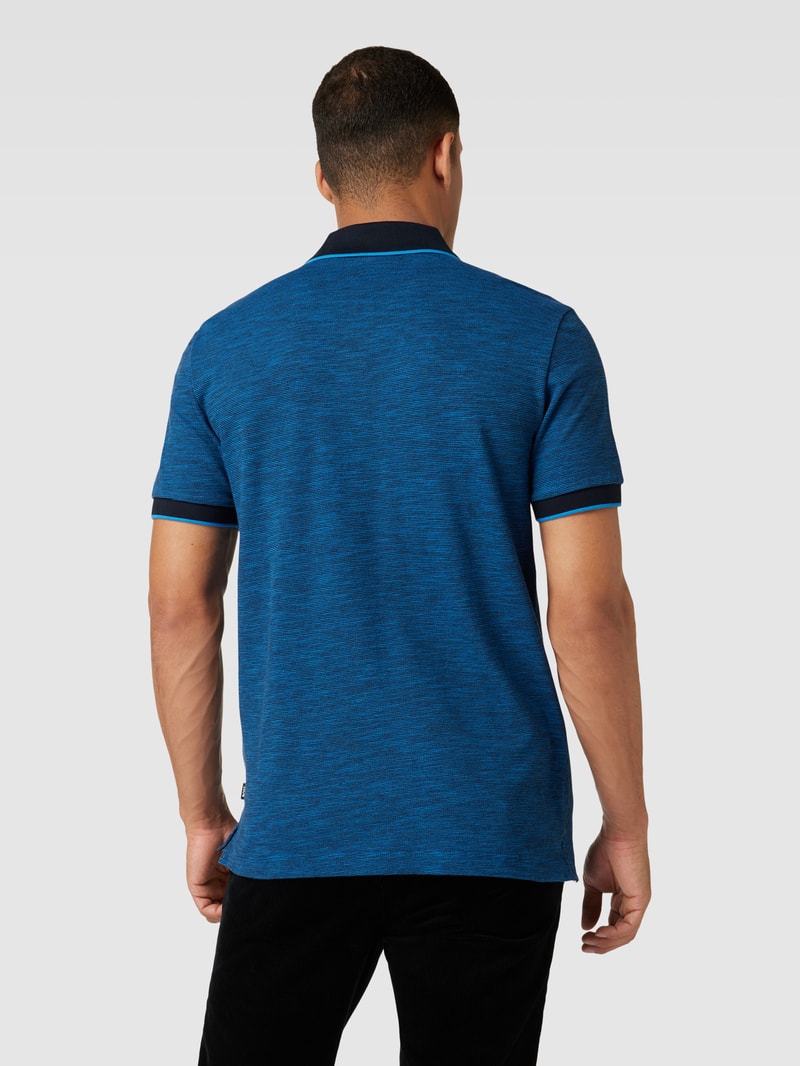 Poloshirt mit fein strukturiertem Design Modell 'Parlay' in marineblau
