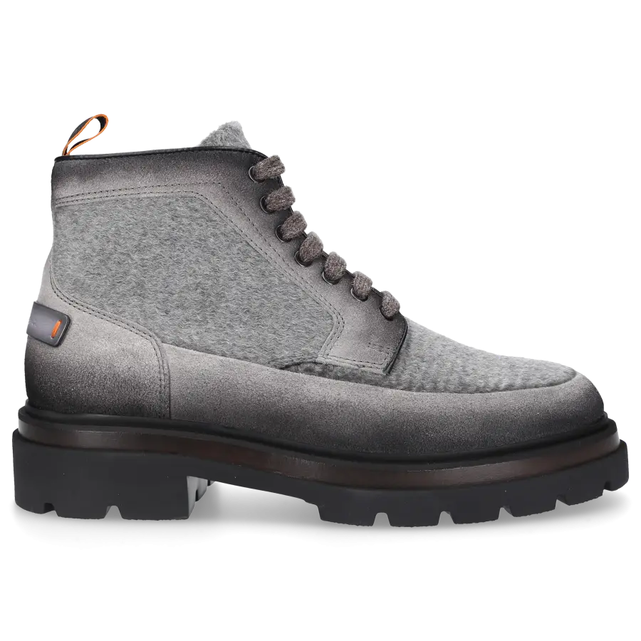 Santoni - Schnürboots 17927 Veloursleder - grau