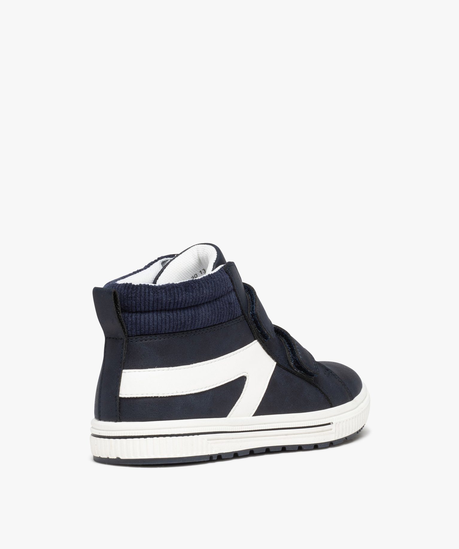 Baskets Garçon mid-cut bicolores avec col en velours marine | GEMO