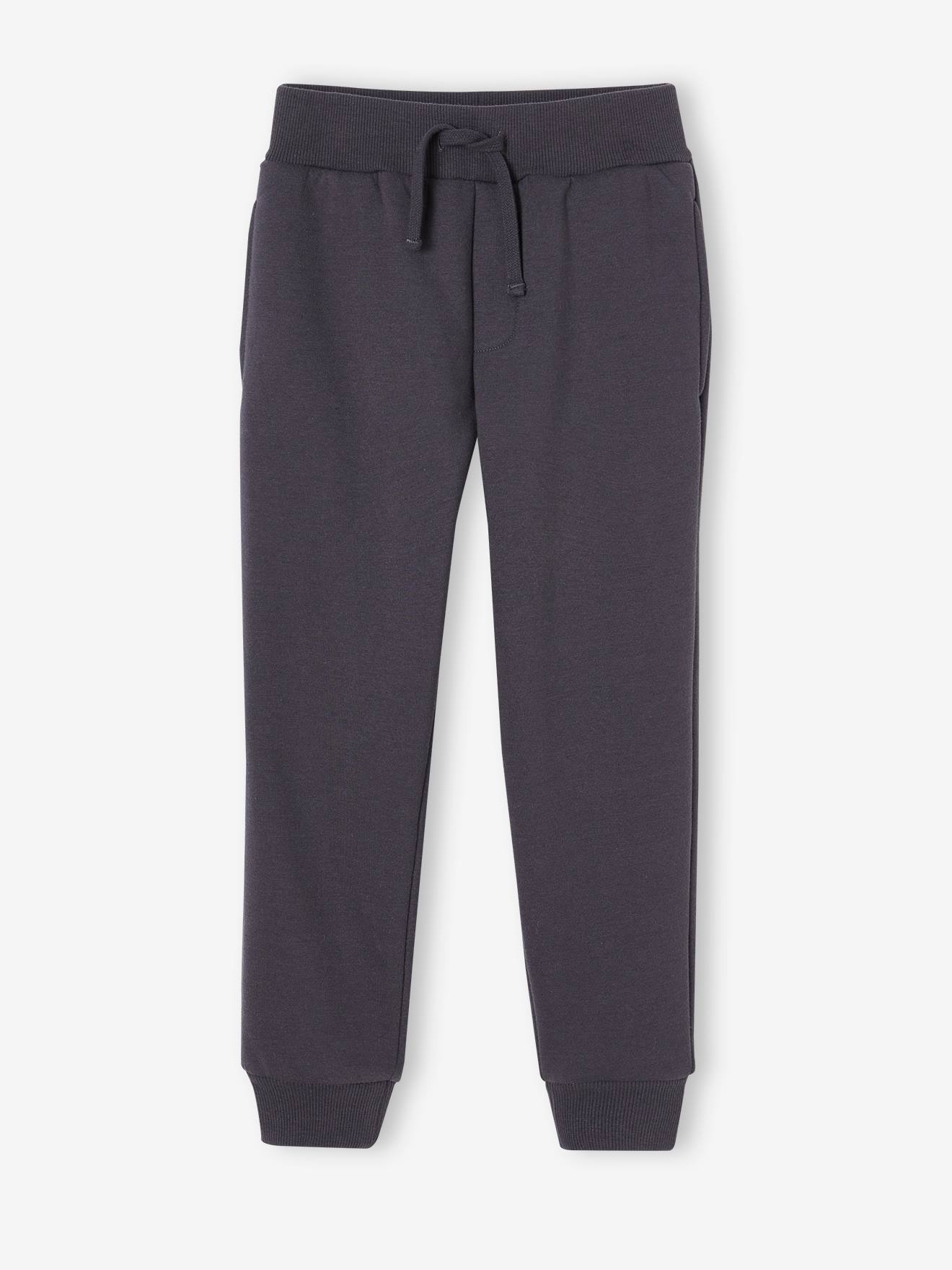 Pantalon jogging en molleton doublé sherpa garçon anthracite