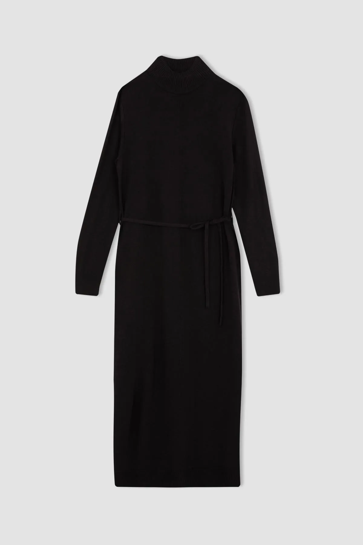 DeFacto  Maxi-Strickkleid mit halbem Rollkragen und langen Ärmeln A9807ax23wn