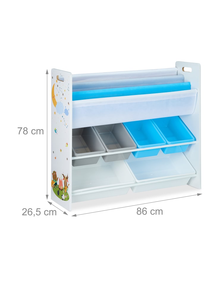 relaxdays Kinderregal Lagerfeuer in Bunt - (B)86 x (H)78 x (T)26,5 cm günstig kaufen onesize