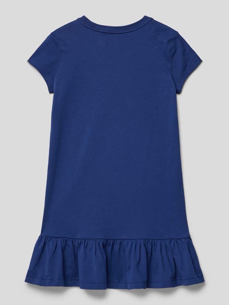 Kleid mit Motiv-Print in marineblau
