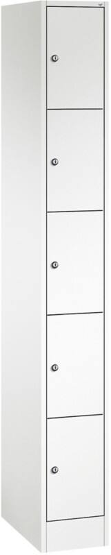C P S 8070 Evolo Metall Schließfach 5 Türen Zylinderschloss 240 x 480 x 1.950 mm Weiß 80700-10 S10416