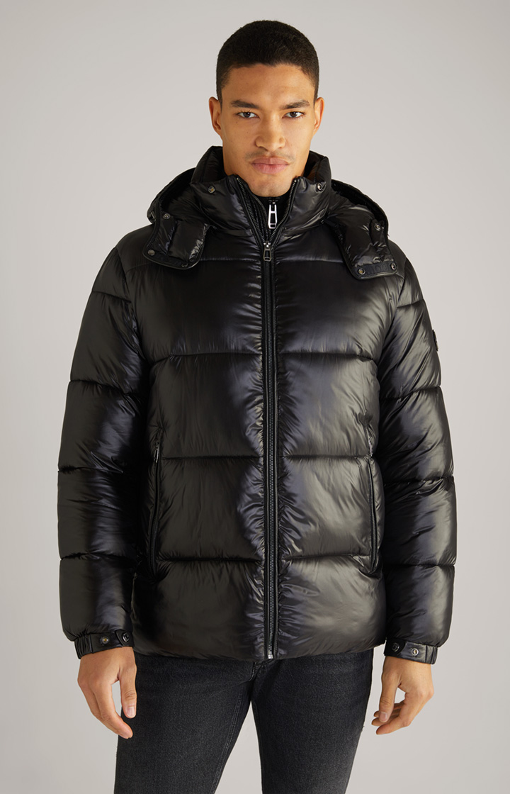 Steppjacke Ambro mit Kapuze in Schwarz