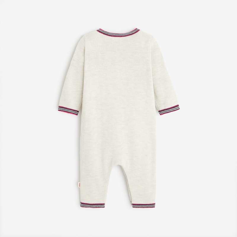 Combinaison grise bébé fille en tricot jacquard Catimini