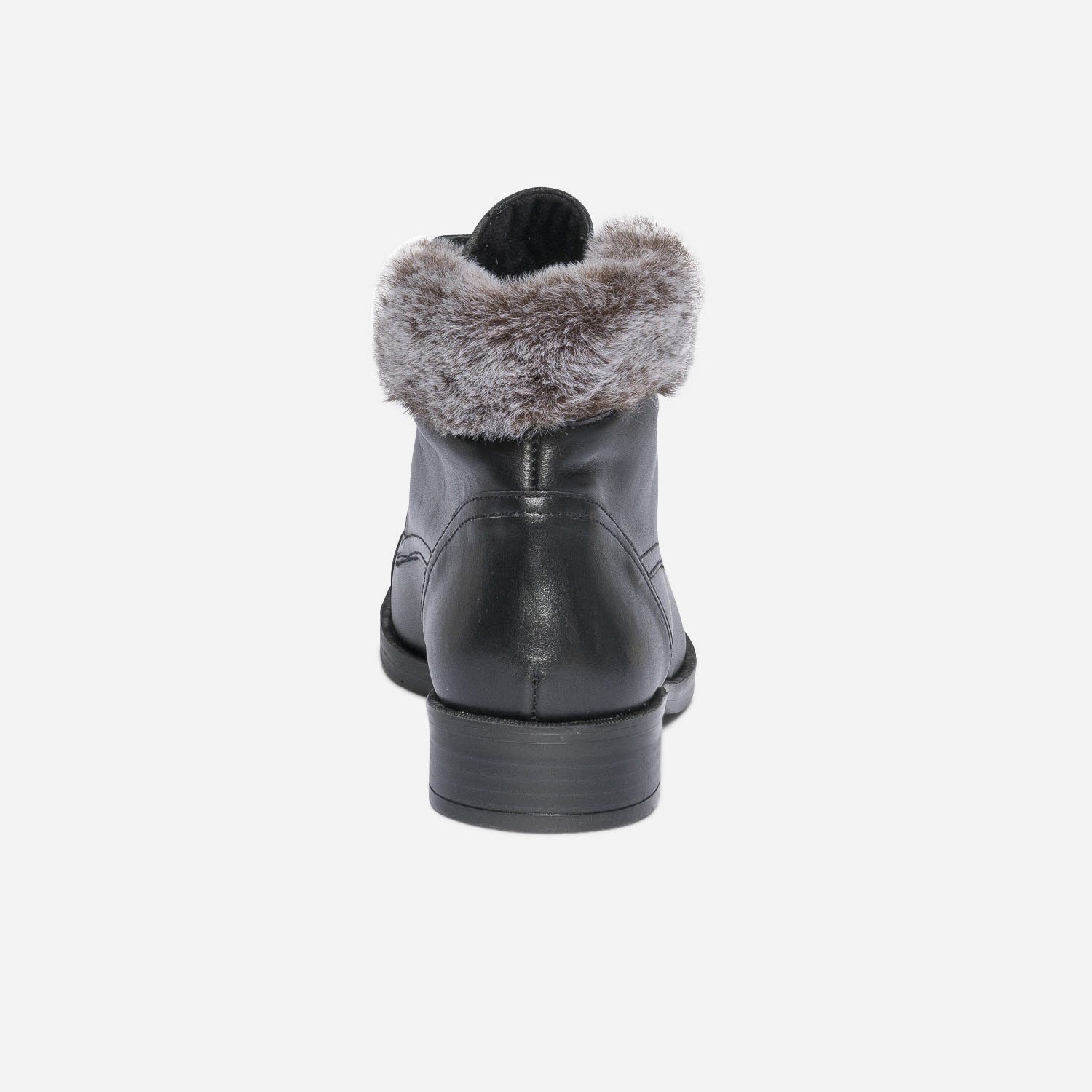 Bottine ERAM FLEX noire en cuir fourré