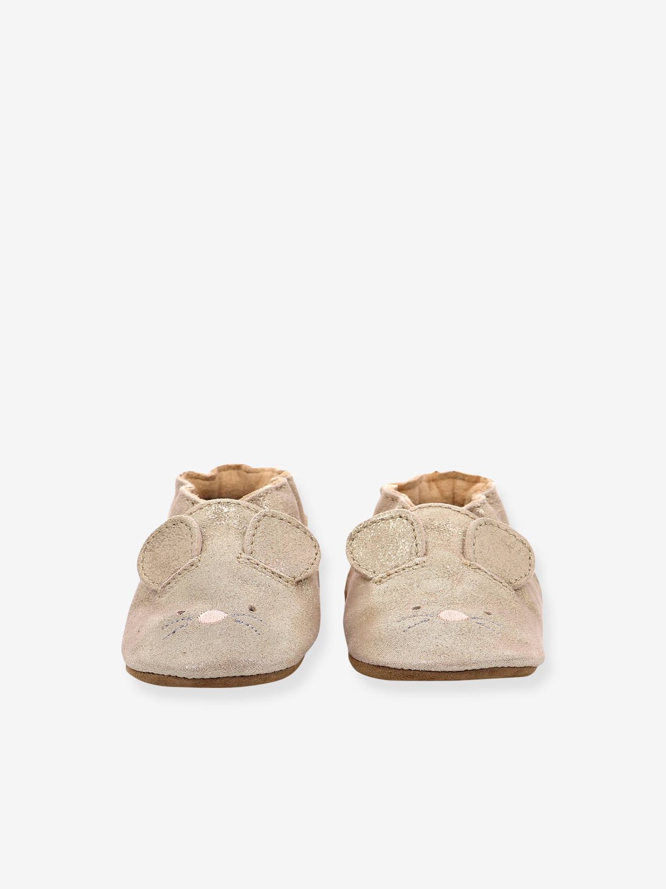Chaussons cuir souple bébé Mouse Nose 946551-10 ROBEEZ© rose