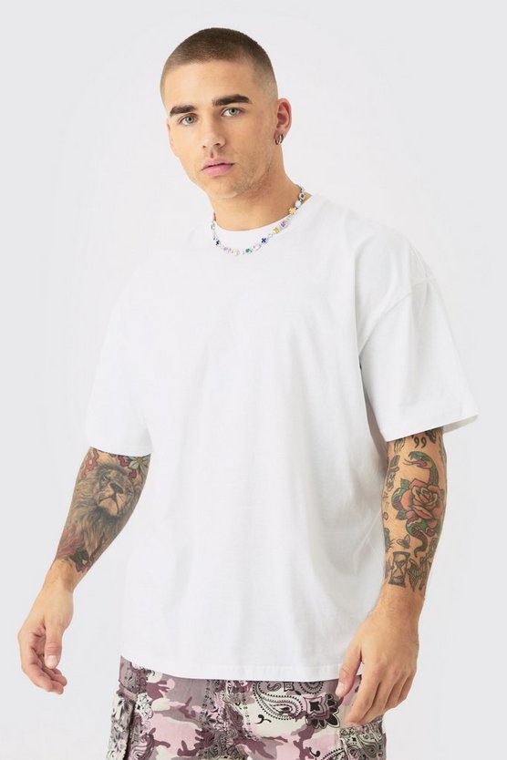 Kastiges Oversize T-Shirt mit Homme Text Print
