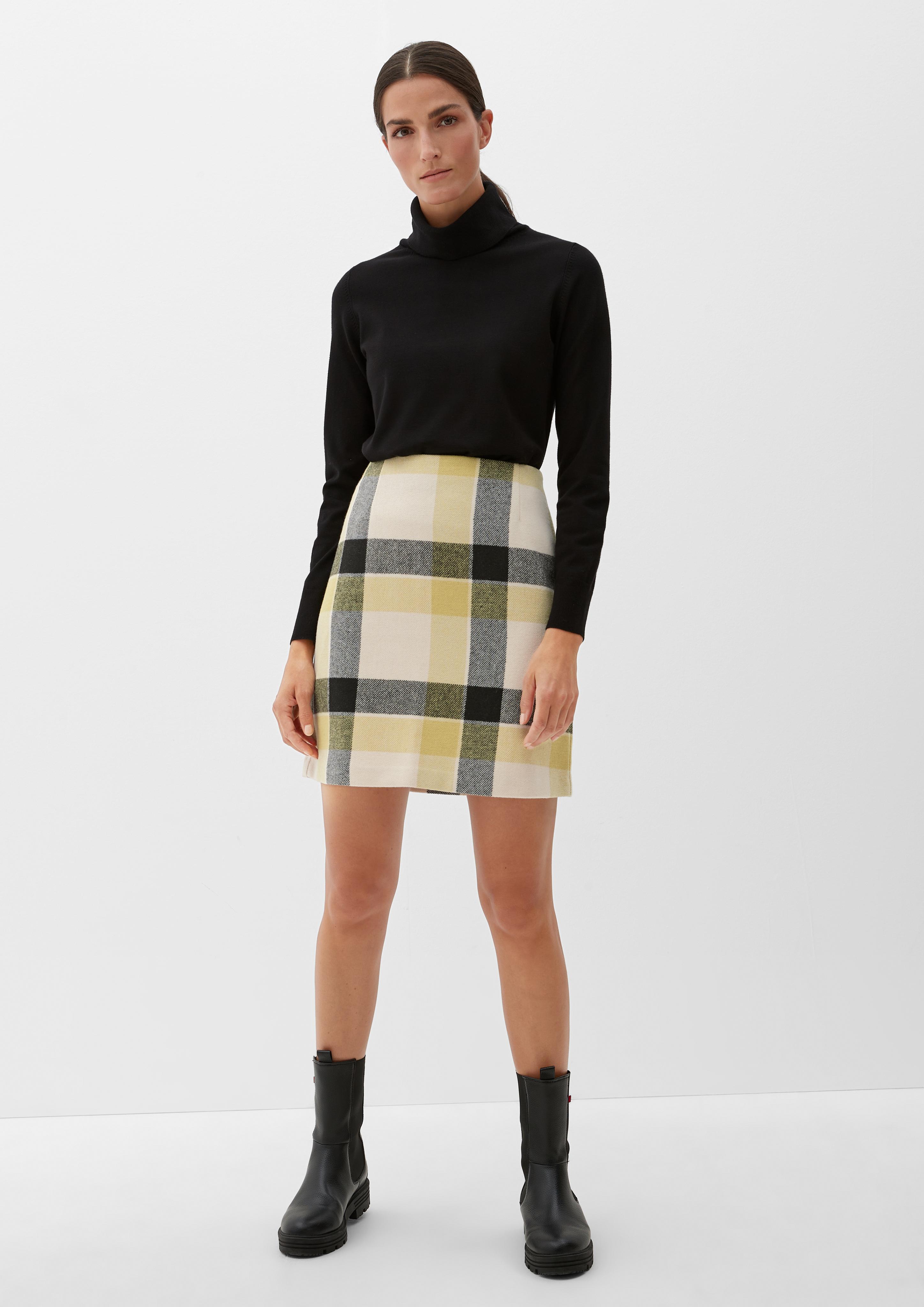 Karierter Minirock mit Wolle  2121590-81N4