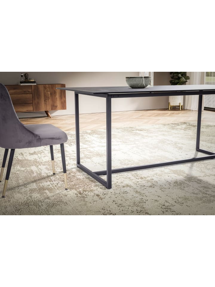 KADIMA DESIGN Esstisch Glaskeramik Schwarz Modern Premium Esszimmer Industrial in Schwarz günstig kaufen onesize