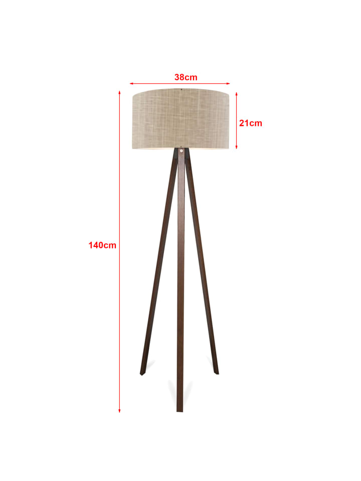 lux.pro Stehleuchte Newport in Hellbraun (H)140cm (D)38cm günstig kaufen onesize