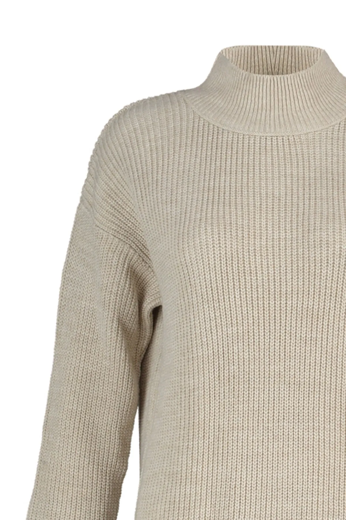 Trendyol Modest  Beigefarbener Rollkragen-Strickpullover TCTAW23KZ00048