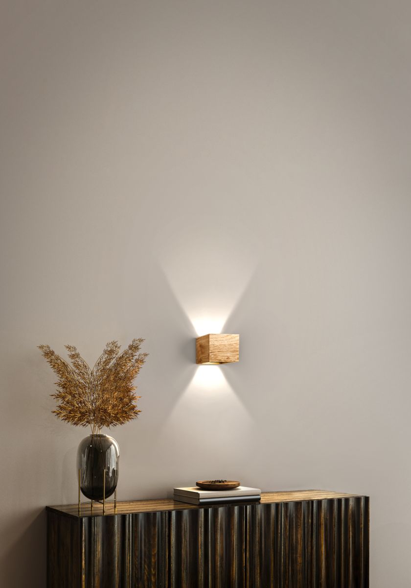 Fischer & Honsel 2-flg LED Wandlampe Shine-Wood 12,5 cm