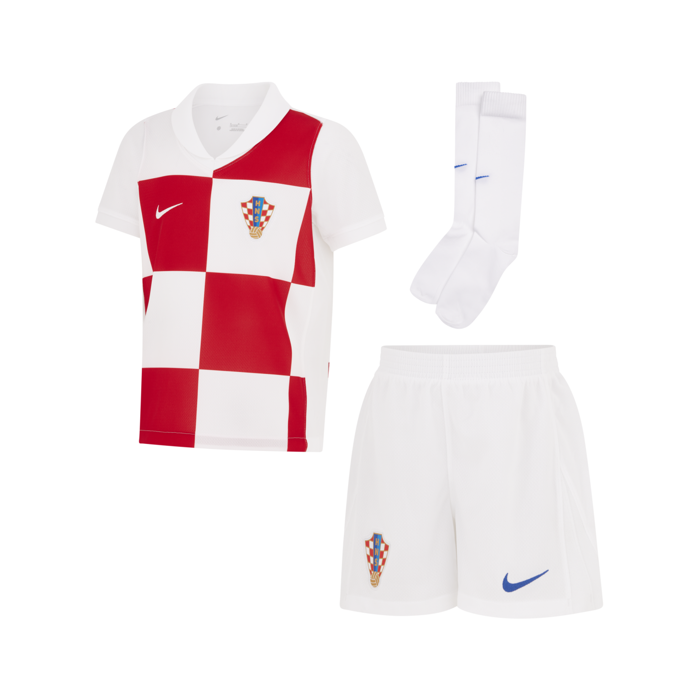 Nike Kroatien Trikot Home EM 2024 Kids Weiss Rot Weiss F100