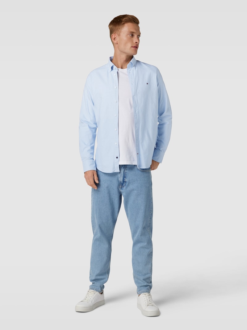 Business-Hemd mit Karomuster in bleu