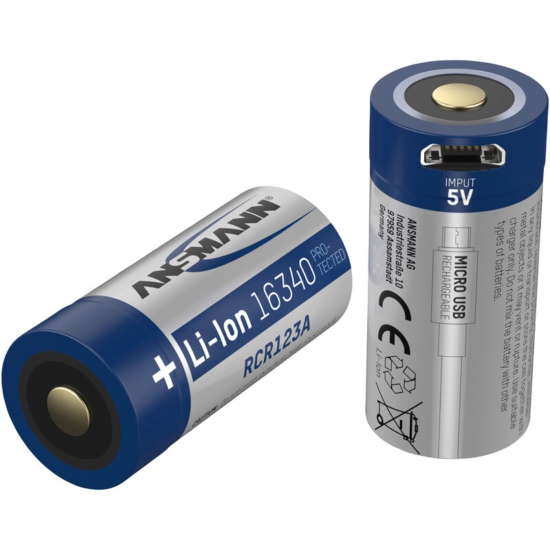 Ansmann Akku Li-Ion 16340 850 mAh micro USB