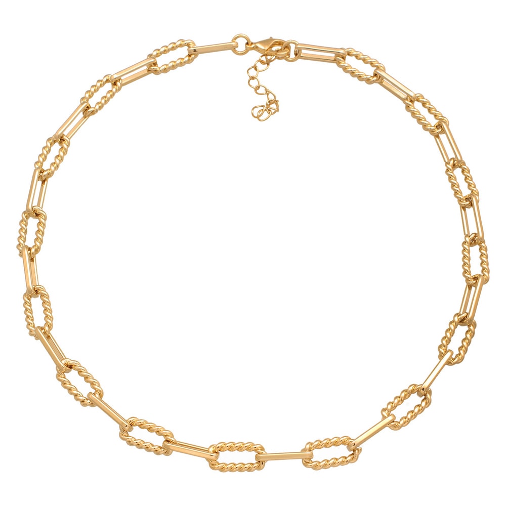 Elli Elli Collier Femmes Maillons Angulaires Tendance Basique Couleur Or Bijoux