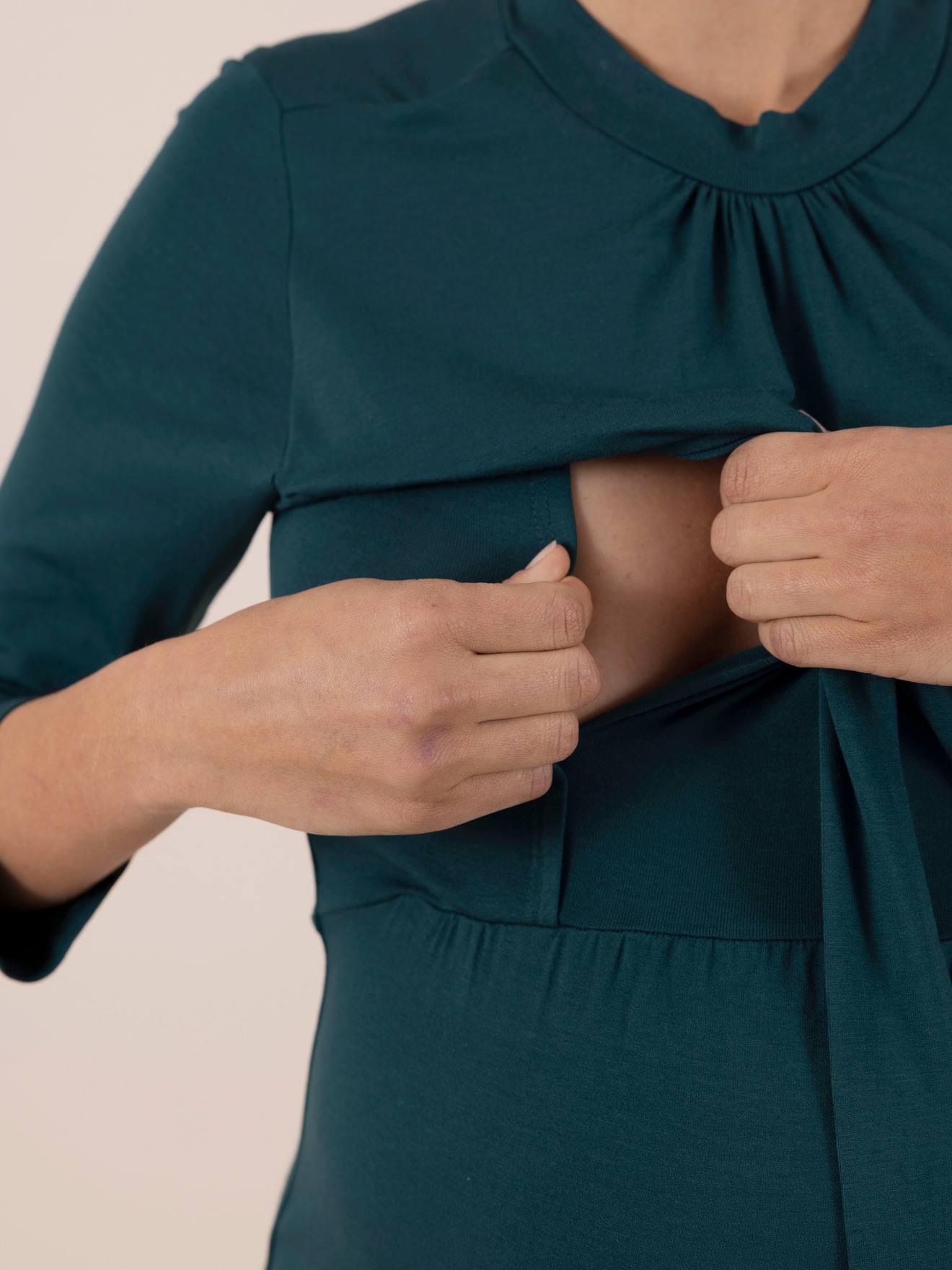 Envie de Fraise Kurzes Kleid für Schwangerschaft & Stillzeit JENNA LS ENVIE DE FRAISE - tannengrün