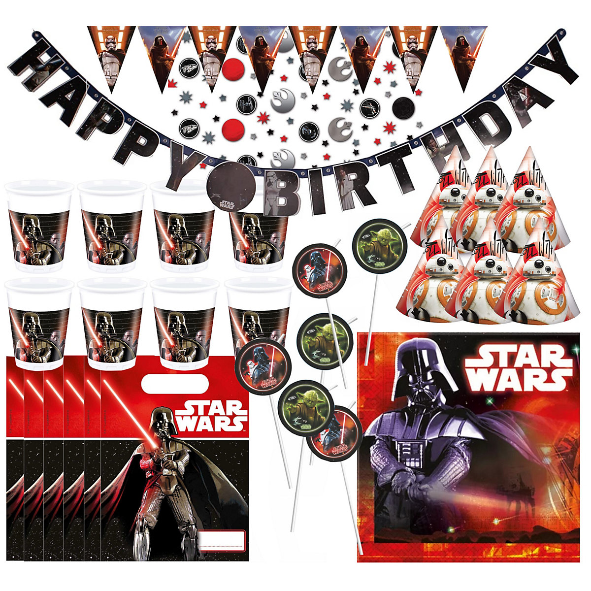 Kinderparty-Set Star Wars - Kindergeburtstags-Set (48-teilig)