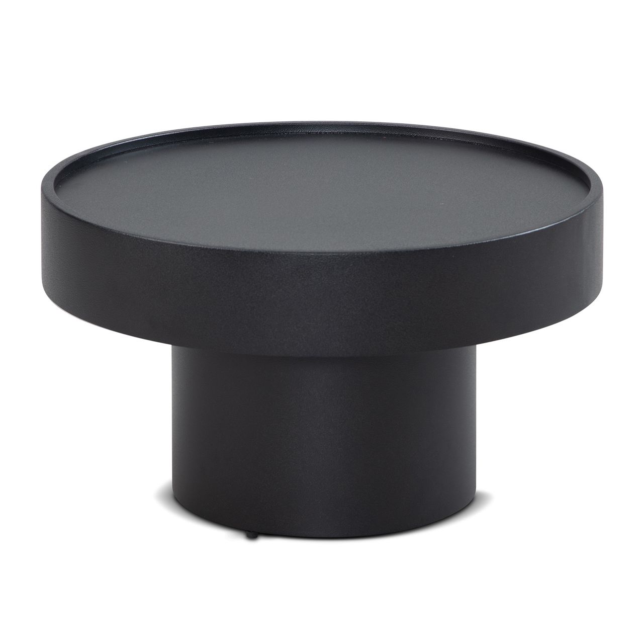 Wohnling Couchtisch Sofatisch Pilzform Metall Schwarz 60x60x36 cm Wohnzimmertisch Kaffeetisch Rund