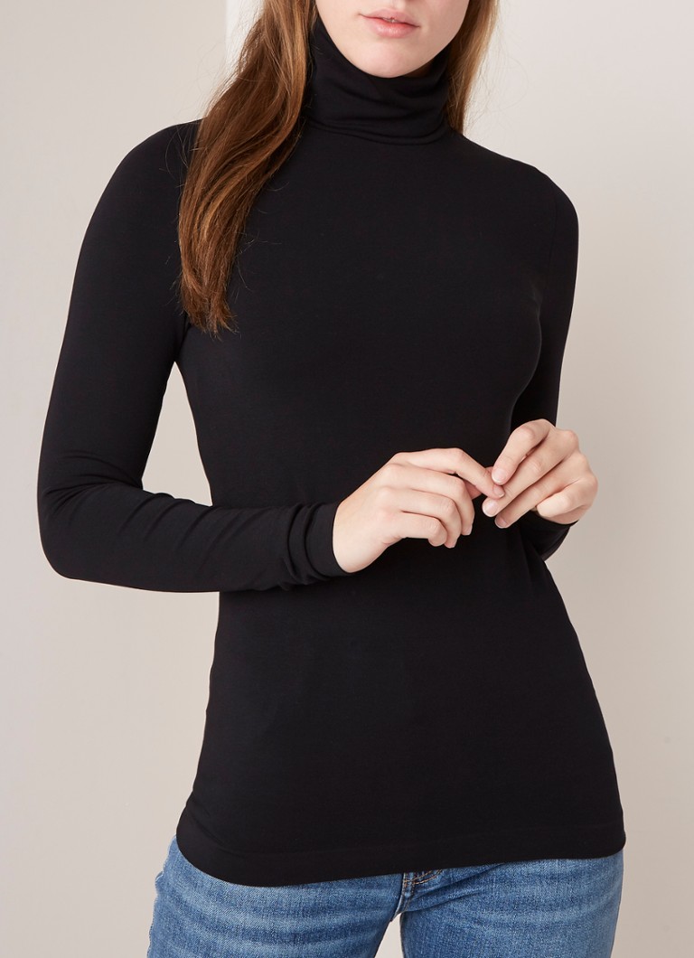 Tricou Wolford Aurora cu guler înalt și mânecă lungă