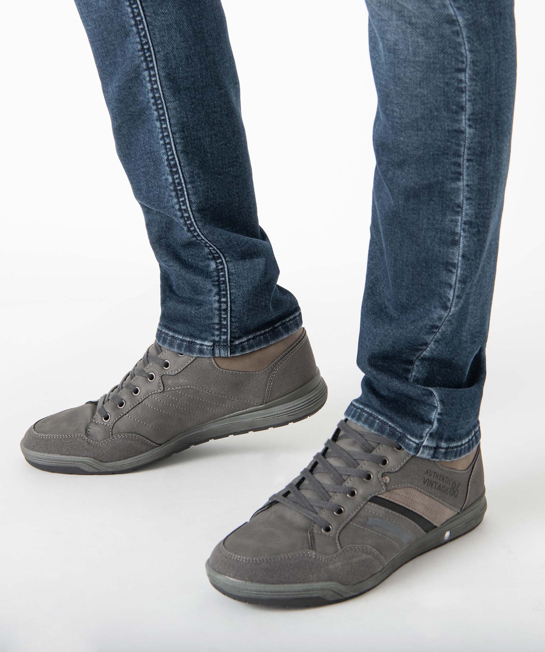 Baskets homme baskets de ville multimatières avec surpiqres gris | GEMO