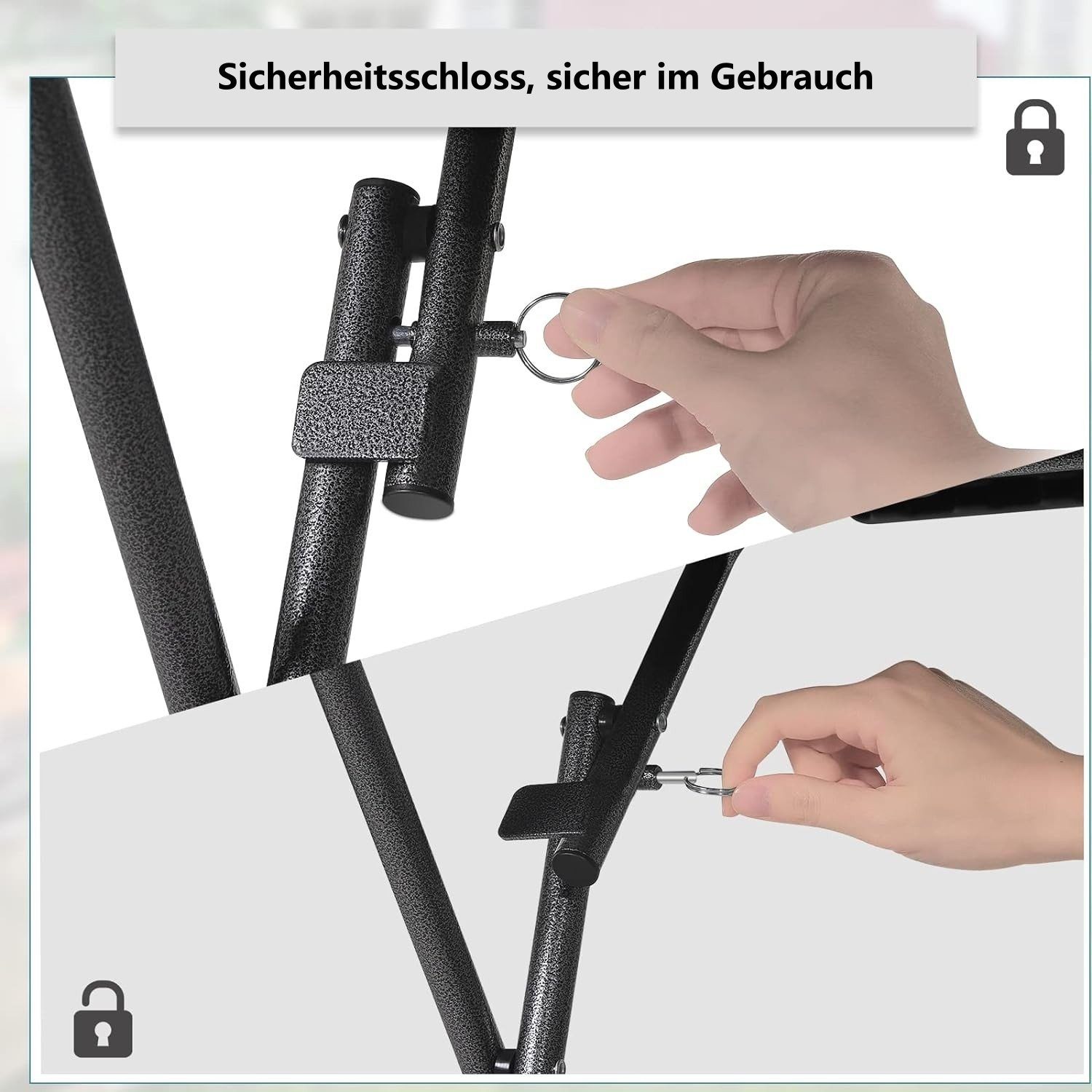 EUGAD Gartentisch (1-St), klappbarer Balkontisch Campingtisch, quadratisch