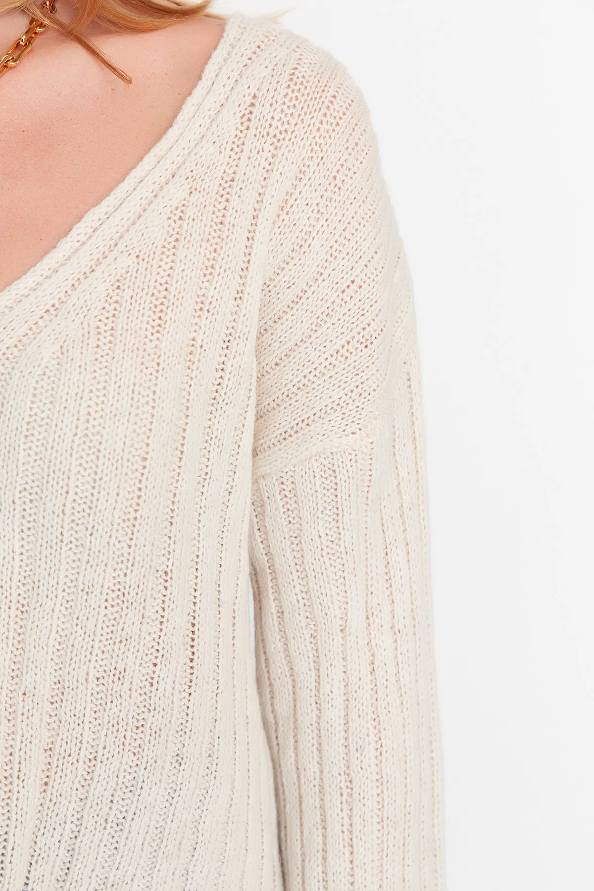 Trendyol Collection  Stone Wide Fit Kurzer Basic-Strickpullover aus Wolle TWOAW23KZ01844