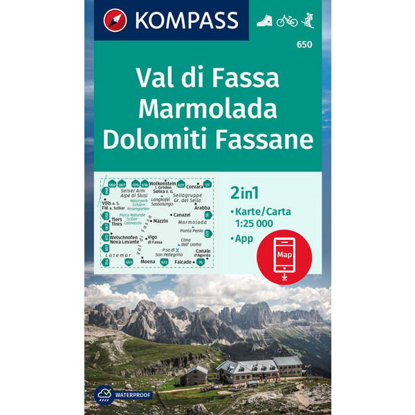 KOMPASS WANDERKARTE 650 VAL DI FASSA, MARMOLADA