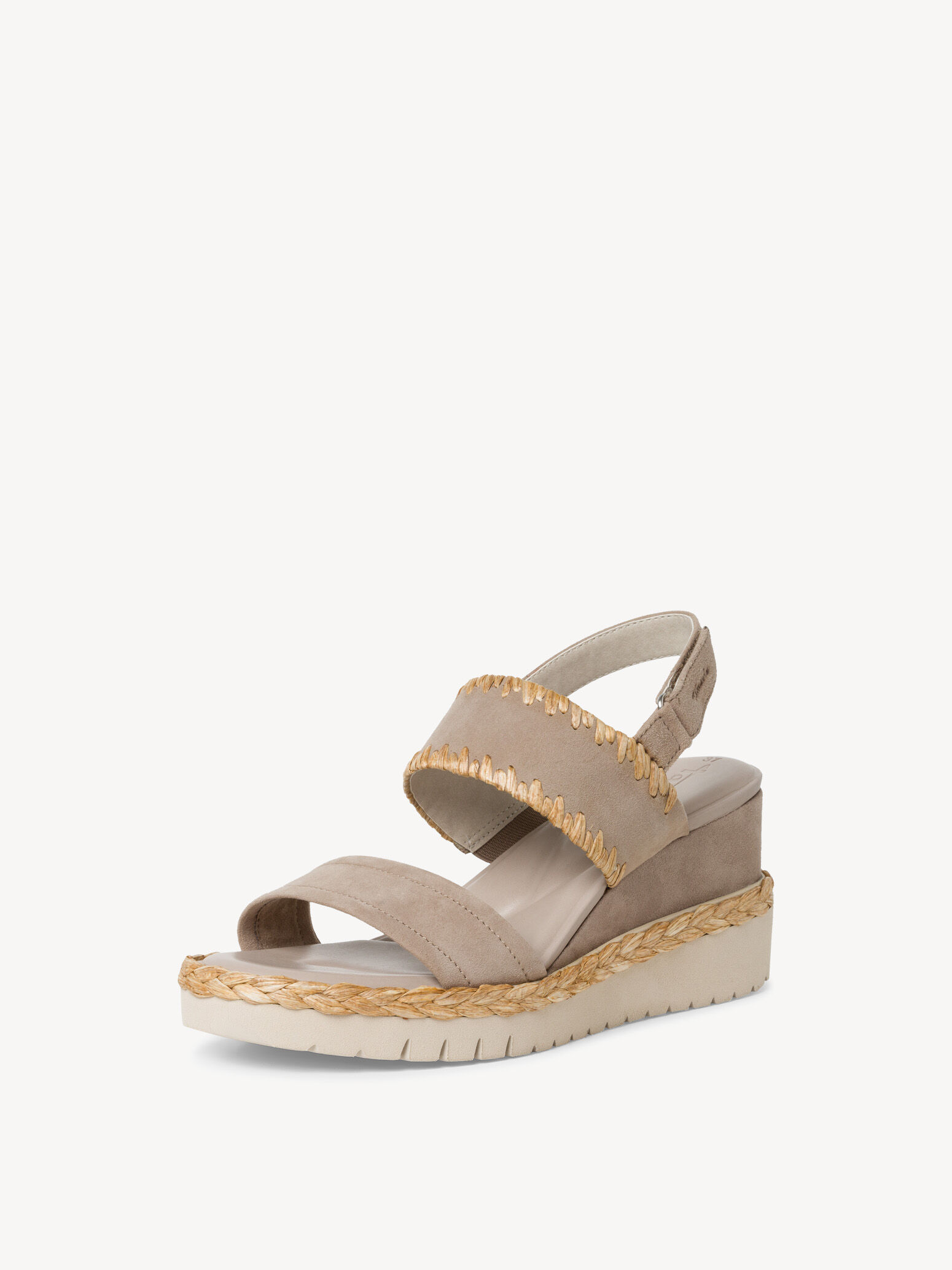 Sandale à talon en cuir - beige
