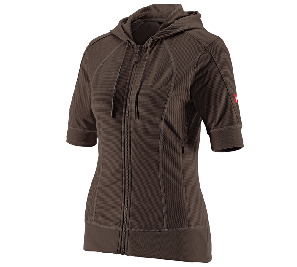e.s. Funktions Kapuzenjacke stripe 3/4 Arm, Damen