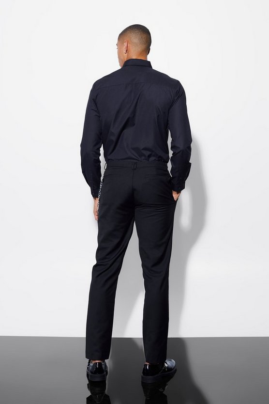 Slim-Fit Anzughose mit Seitenstreifen