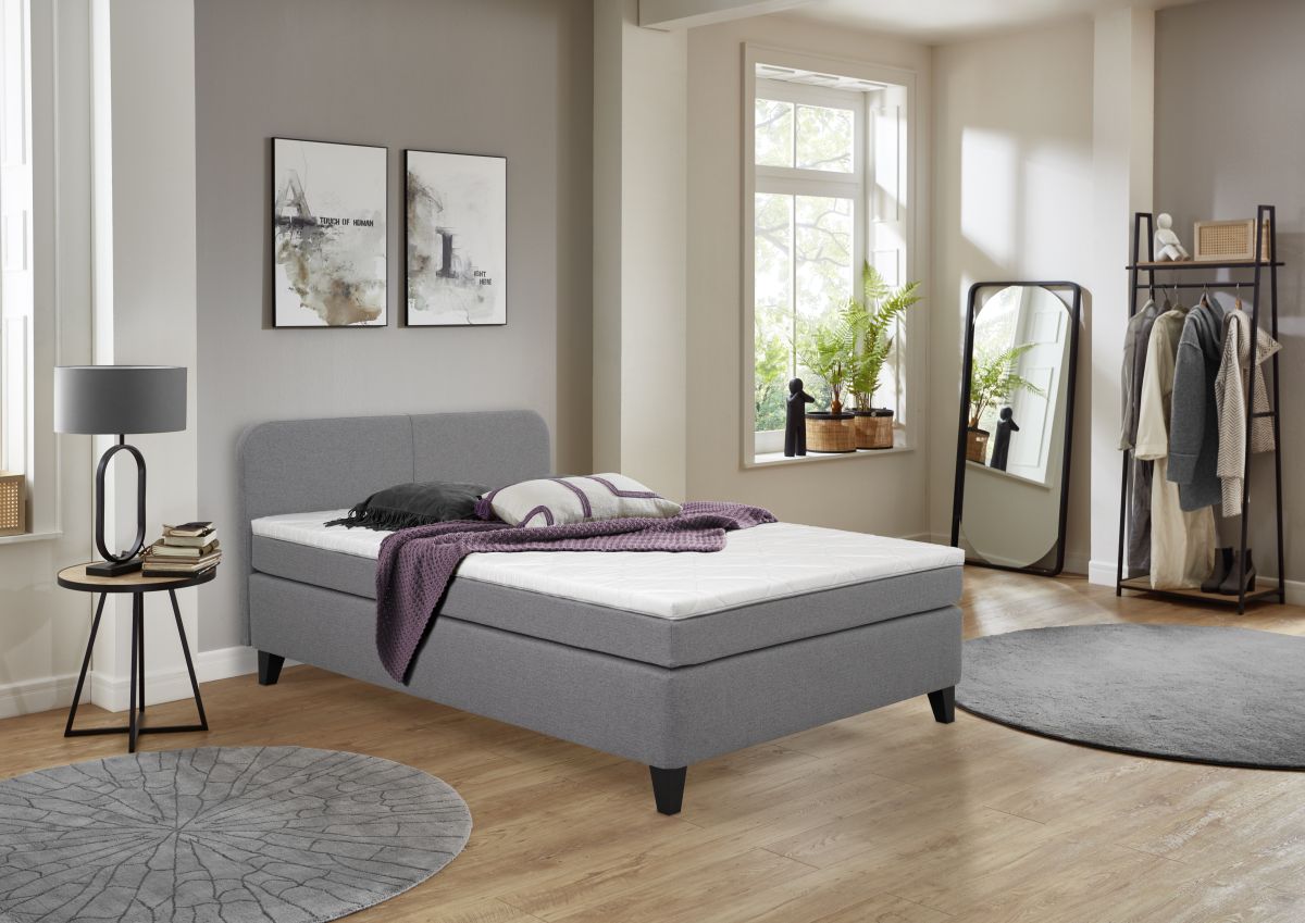 Sun Garden Boxspringbett Joliet Grau 140 x 200 cm