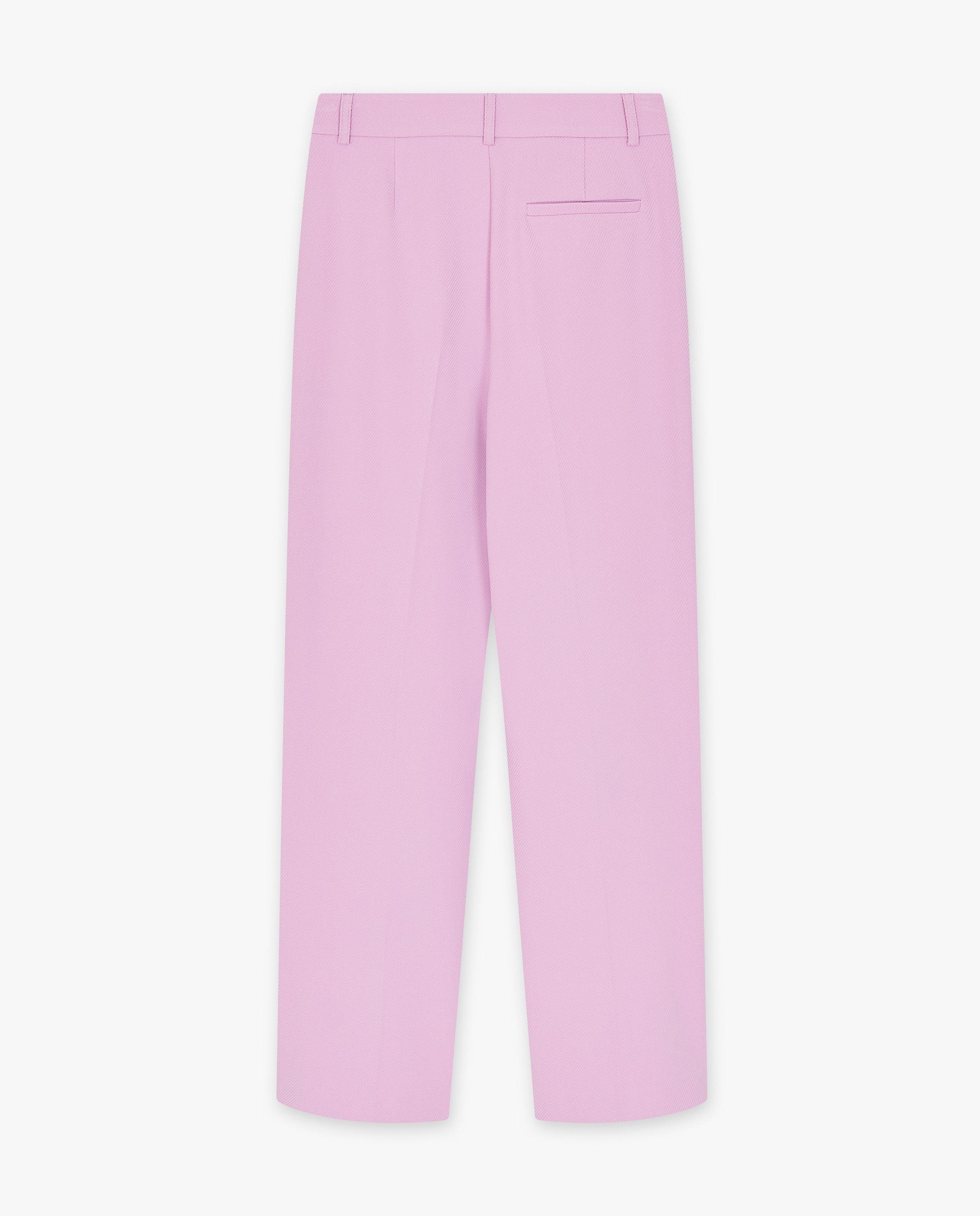 Pantaloni roz pentru femei CKS, croială dreaptă, roz deschis