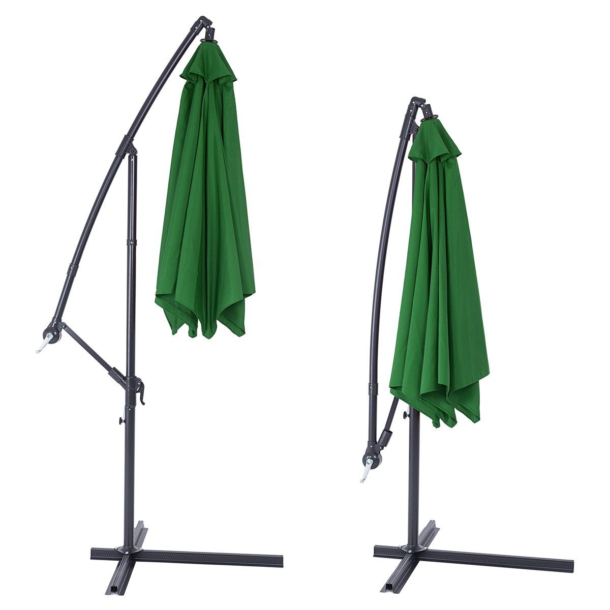 Kingsleeve Sonnenschirm, 300 cm Leichtgängiges Kurbelsystem Individuell Neigbar Kippbar Wasserabweisend Windöffnung für stabilen Stand Robustes Aluminium Stabile Verstrebungen Ampelschirm Gartenschirm Terrassenschirm