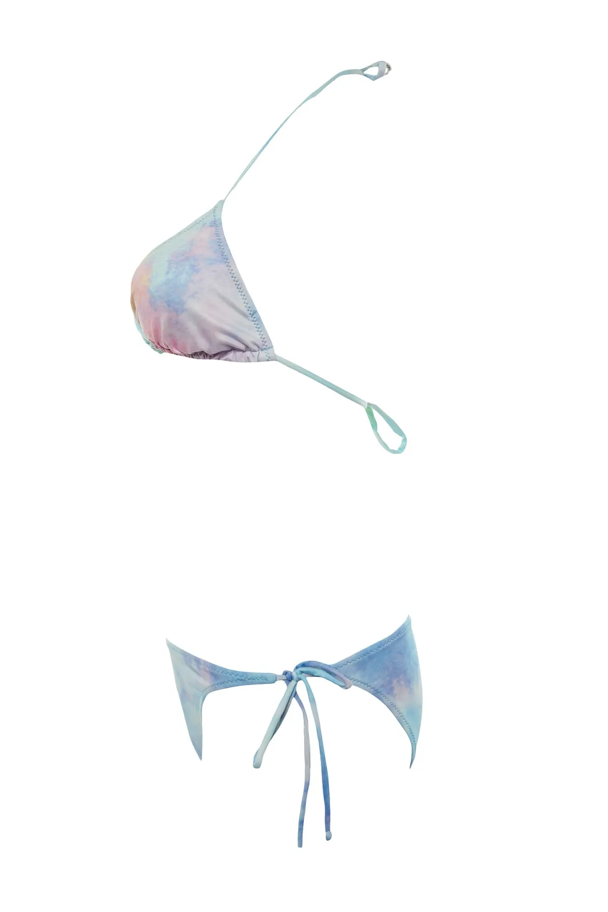 Trendyol Collection  Blaues, dreieckiges Bikini-Set zum Binden, reguläre Passform TBESS22BT0003