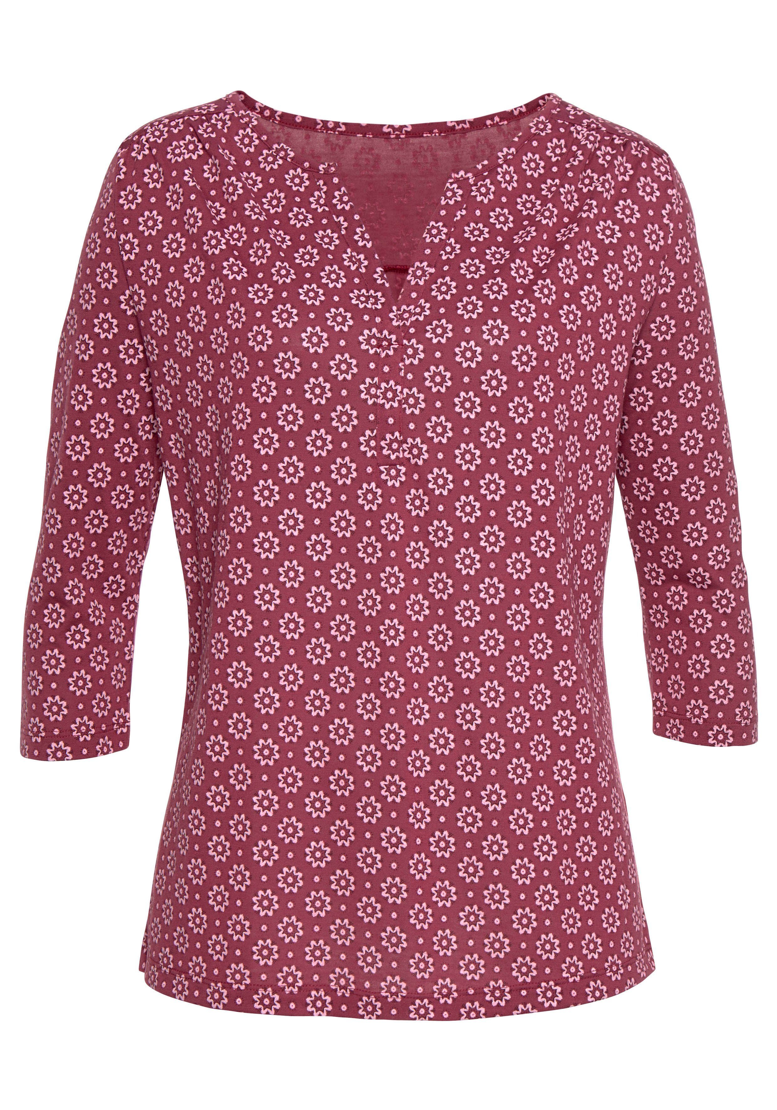 LASCANA 3/4-Arm-Shirt (Packung, 2er-Pack) mit kleiner Schulterraffung