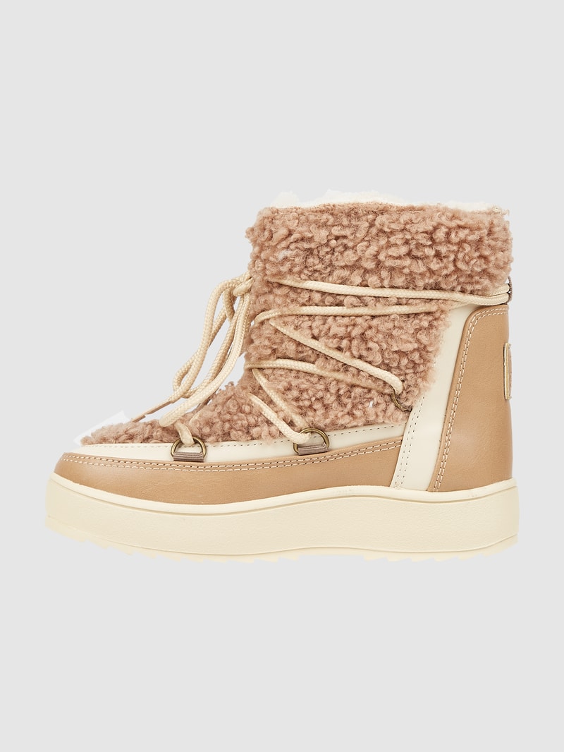 Boots mit Teddyfell in camel