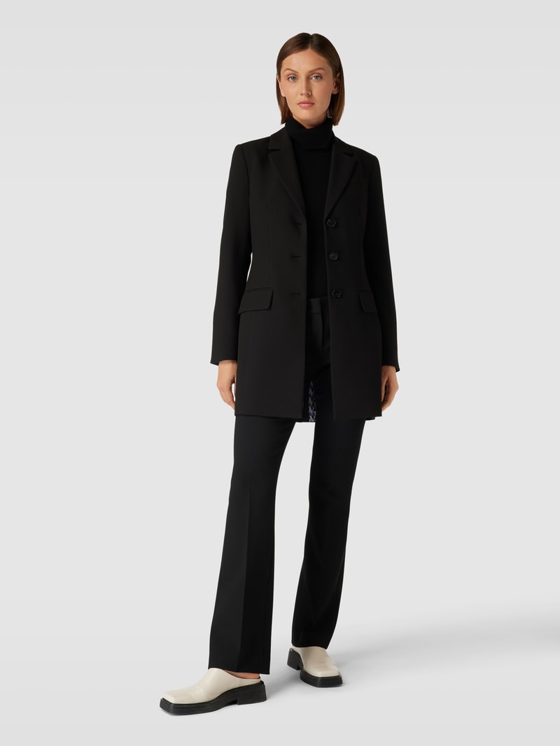 Longblazer mit Pattentaschen in schwarz